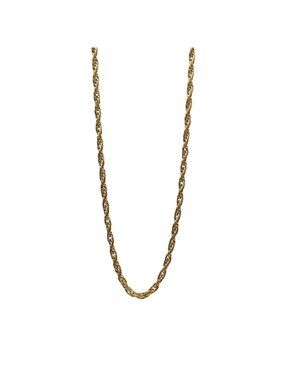 Whiting And Davis Gold Tone Interwoven Link Chain Necklace Vintage